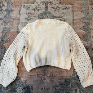 Francesca's Collections Cream Knit Sweater